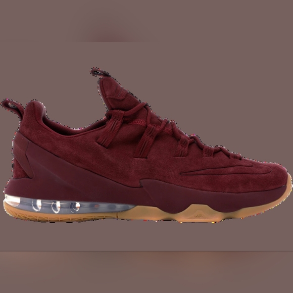 2017 Lebron 13 Team Red Gum Low Top Red Sneakers
